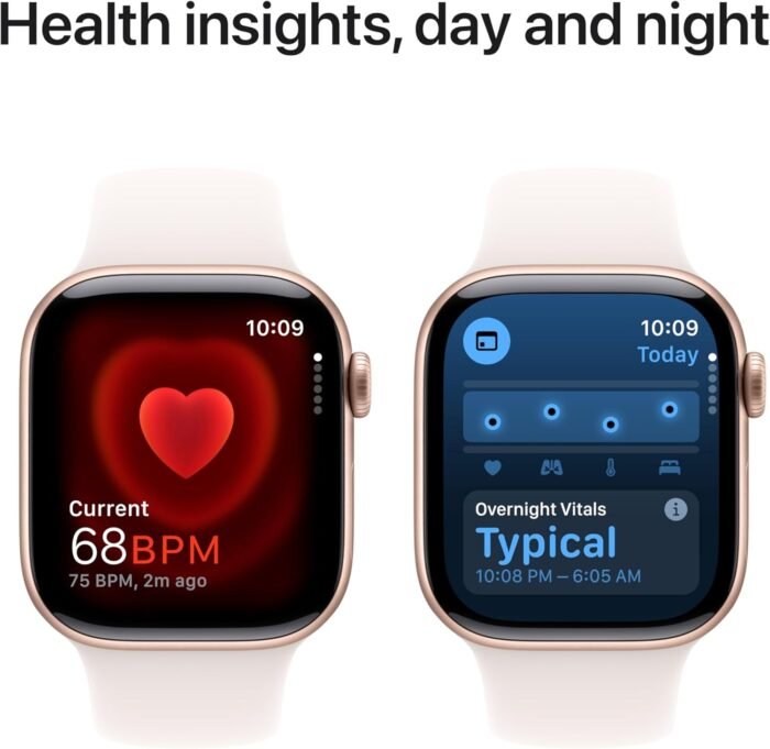 Apple Watch Series 10 [GPS 42mm case] Smartwatch with Rose Gold Aluminium Case with Light Blush Sport Band - S/M. Fitness Tracker, ECG App, Always-On Retina Display, Water Resistant - Image 6
