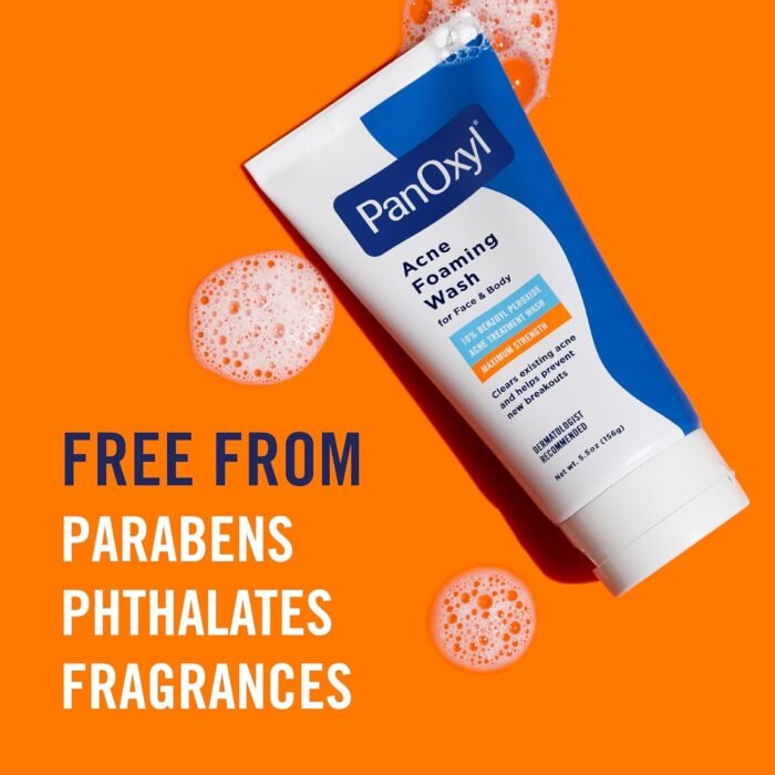 PanOxyl Acne Foaming Wash Benzoyl Peroxide 10% Maximum Strength Antimicrobial, 5.5 Oz - Image 7