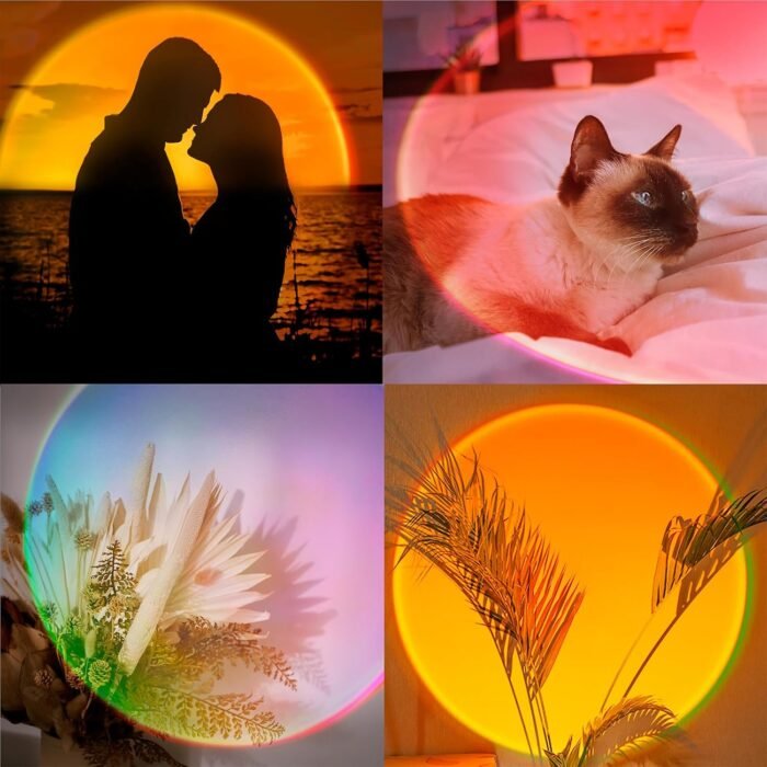 Sunset Lamp Projector Multicolor Changing LED Projection Lamp,Switch Button and APP Control 360 Degree Rotation Sunlight Lamp for Bedroom, Photography, Party, Tiktok Live, Room Decor - Image 7