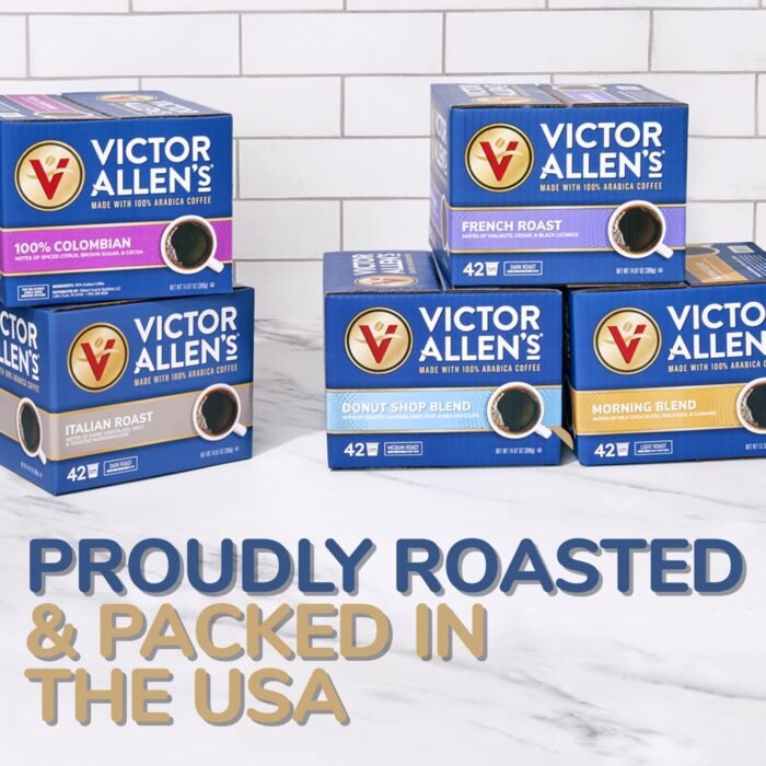 Victor Allen's Coffee Variety Pack (Morning Blend, 100% Colombian, Donut Shop Blend, and French Roast), 42 Count, Single Serve Coffee Pods for Keurig K-Cup Brewers - Image 8