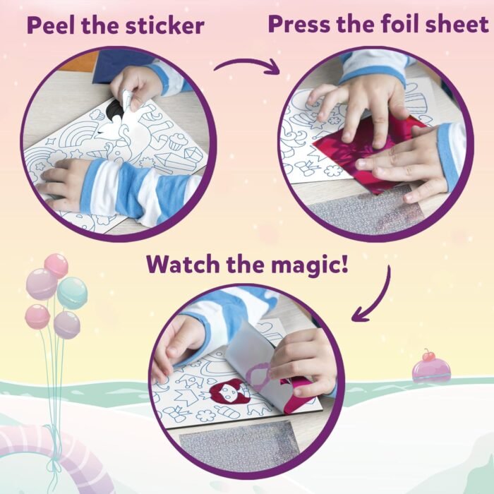 Skillmatics Art & Craft Activity - Foil Fun Unicorns & Princesses, No Mess Art for Kids, Craft Kits, DIY Creative Activity, Christmas Gifts for Girls & Boys Ages 4, 5, 6, 7, 8, 9, Travel Toys - Image 5