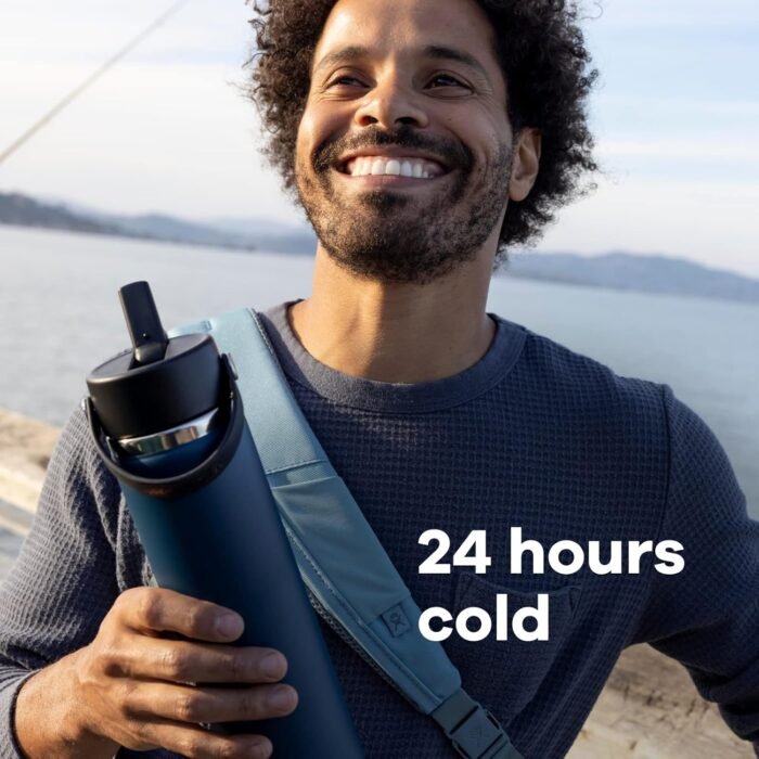 HYDRO FLASK Wide Mouth vacuum insulated stainless steel water bottle with leakproof closeable straw lid for cold water drinks, sports, travel, car and school - Image 5