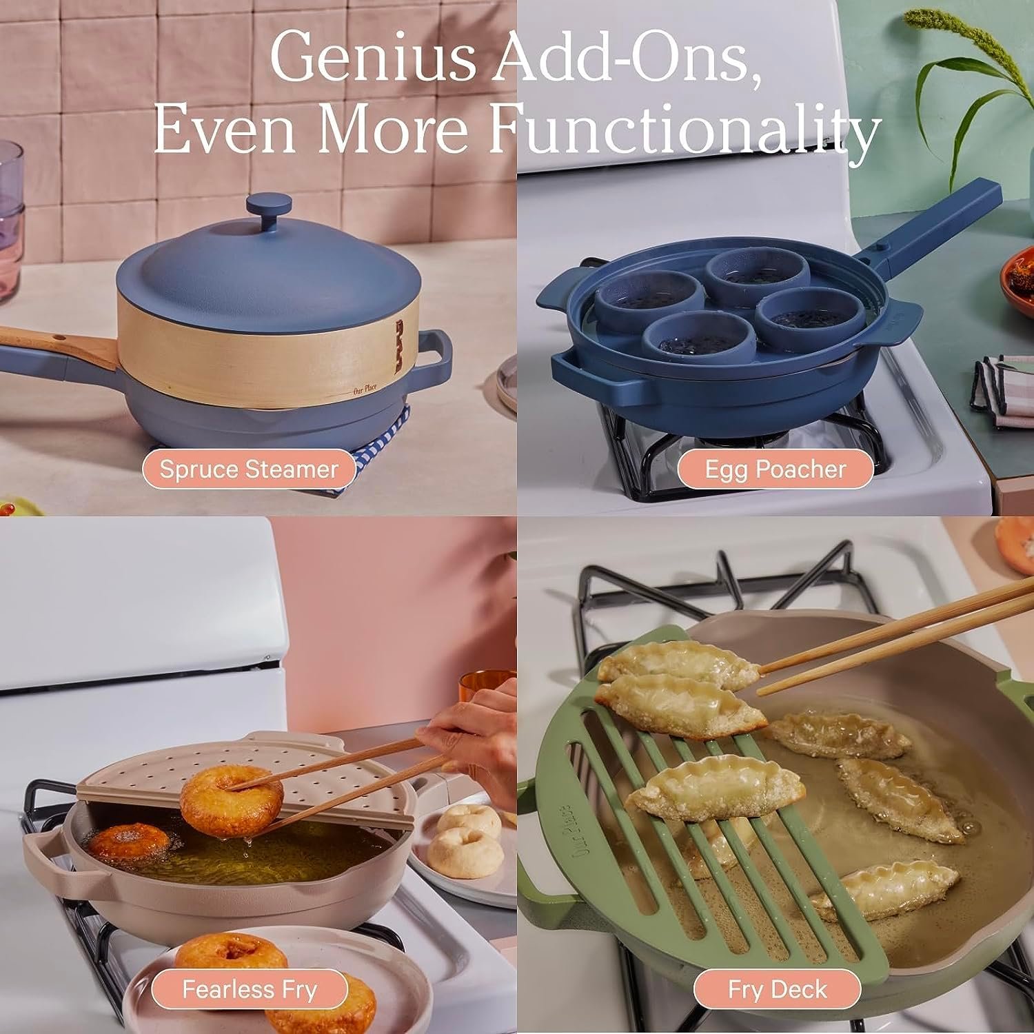 Our Place 10.5-Inch Ceramic Nonstick Skillet Pan, Toxin-Free with Stainless Steel Handle, Oven Safe - Blue Salt - Image 6