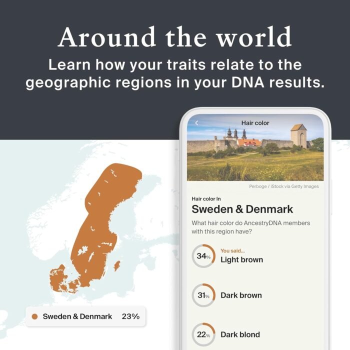 AncestryDNA + Traits Genetic Test Kit: Personalized Genetic Traits, DNA Ethnicity Test, Origins & Ethnicities, Complete DNA Test, Ancestry Reports - Image 5