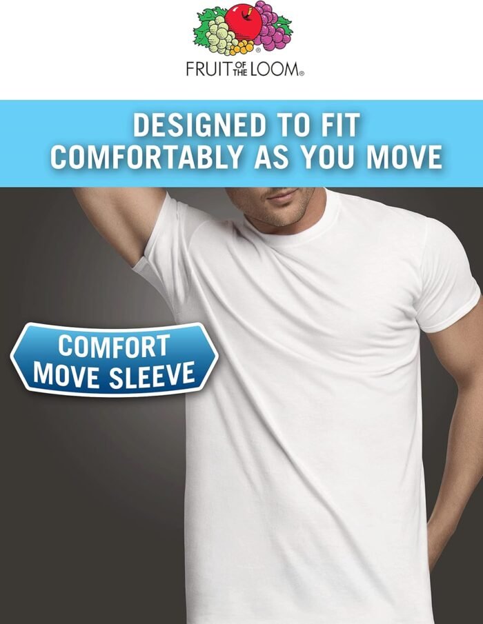 Fruit of the Loom Men's Eversoft Cotton Stay Tucked Crew T-shirt - Image 5