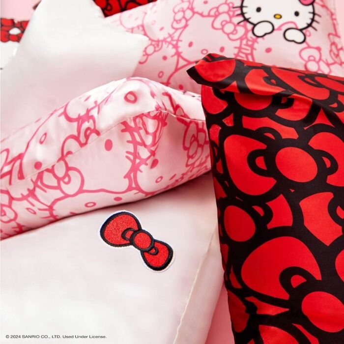 Kitsch x Hello Kitty (Pink Kitty Faces) - Satin Pillowcase with Zipper for Hair and Skin, Softer Than Silk Pillow Case, Cooling Pillow Cover, Machine Washable, Queen/Standard (19x26) - Image 8