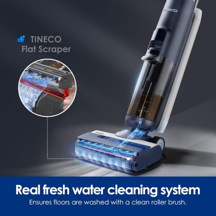 Tineco Floor ONE S5 Smart Cordless Wet Dry Vacuum Cleaner and Mop for Hard Floors, Digital Display, Long Run Time, Great for Sticky Messes and Pet Hair, Space-Saving Design, Blue - Image 6