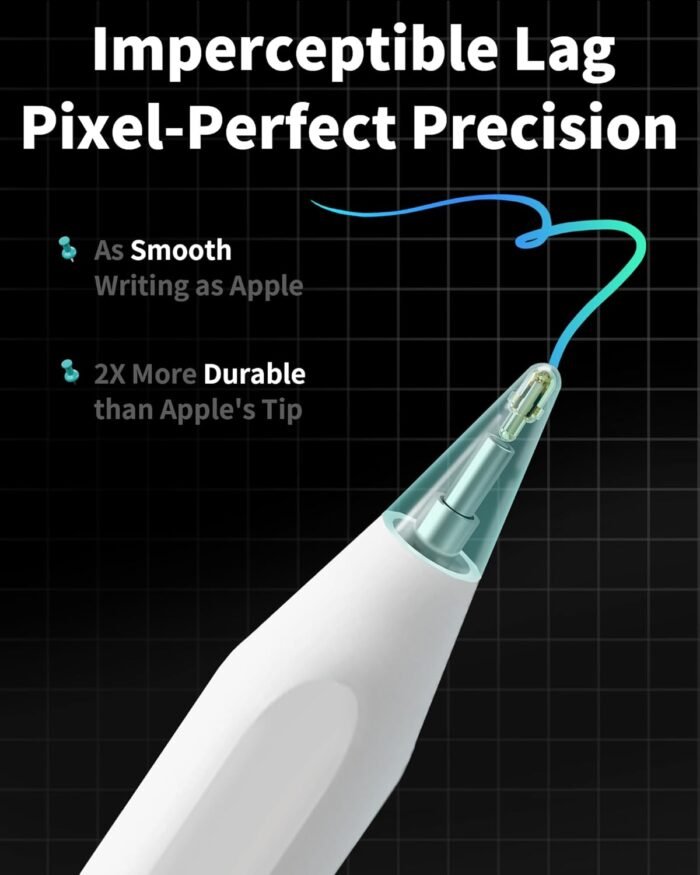 Metapen Pencil A8 for Apple iPad 2018-2024, (2X Faster Charge), Tilt Sensitivity, Palm Rejection, Stylus Pen for iPad 10/9/8/7/6th Gen, iPad Pro 12.9/11/13-inch M4, iPad Air 3/4/5/M2, iPad Mini 5/6th - Image 3
