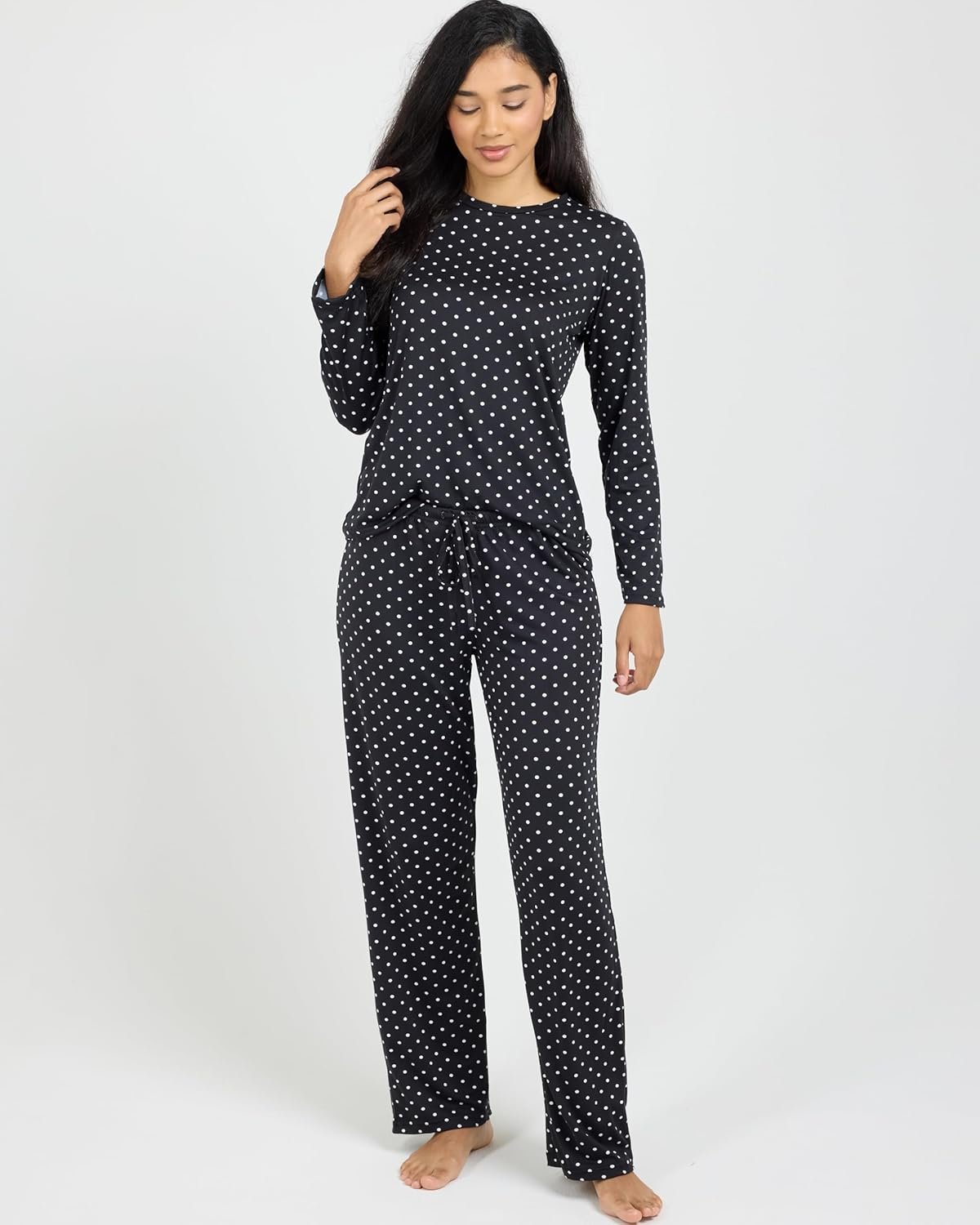 Real Essentials 2 Pack: Women's Pajama Set - Choose from Short Sleeve with Pocket or Long Sleeve without Pocket - Image 2