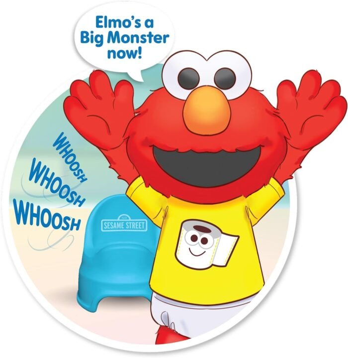 Just Play Sesame Street Potty Time Elmo 12-Inch Sustainable Plush Stuffed Animal, Sounds and Phrases, Potty Training Tool, Kids Toys for Ages 18 Month - Image 5
