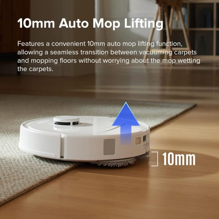 roborock Qrevo S Robot Vacuum and Mop, Self-Drying, Auto Mop Washing, 7000Pa Suction, Self-Emptying & Refilling, 10mm Mop Lifting, 200RPM Spinning Mops, Smart Obstacle Avoidance, White - Image 5