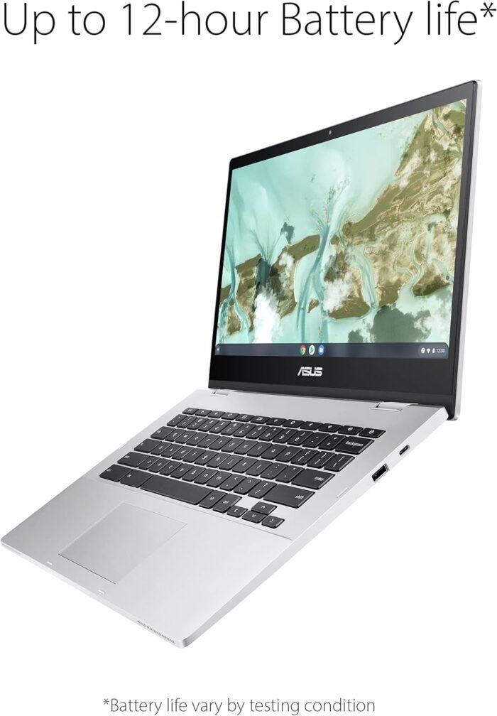 ASUS Chromebook CX1, 14" FHD, Intel® Celeron N4500 Processor, 64GB Storage, 4GB RAM, ChromeOS, Transparent Silver, CX1400CKA-AS44F - Image 3
