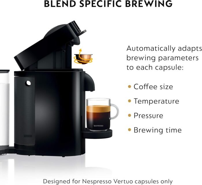 Nespresso VertuoPlus Coffee and Espresso Machine by De'Longhi with Milk Frother, Ink Black - Image 5