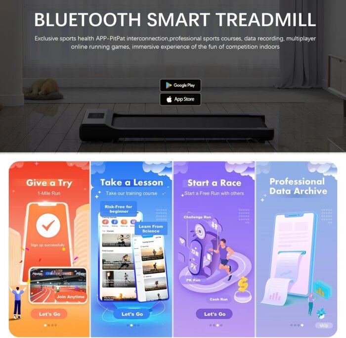 SupeRun Walking Pad, Under Desk Treadmill, 3 in 1 Portable Treadmill with Remote Control LED Display, 2.5 HP Quiet Walking Jogging Machine for Office Home Use, 300 Lbs Capacity - Image 2
