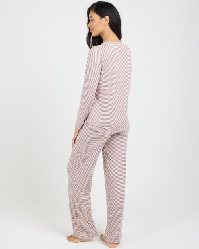 Real Essentials 2 Pack: Women's Pajama Set - Choose from Short Sleeve with Pocket or Long Sleeve without Pocket - Image 3