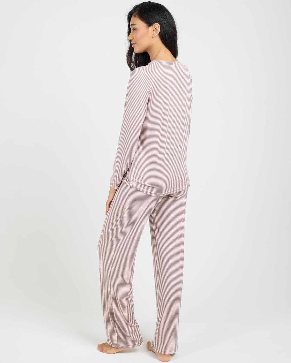 Real Essentials 2 Pack: Women's Pajama Set - Choose from Short Sleeve with Pocket or Long Sleeve without Pocket - Image 3