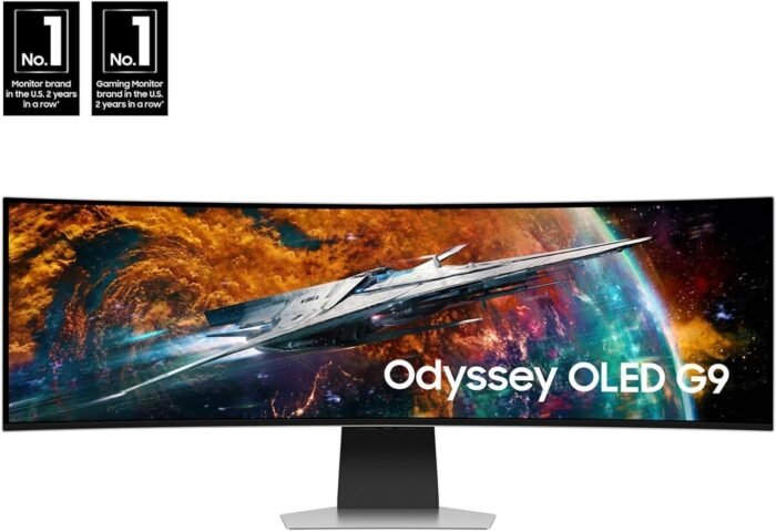 Samsung 49" Odyssey OLED G9 (G95SC) Series Curved Smart Gaming Monitor, 240Hz, 0.03ms, AMD Freestyle Premium Pro, G-Sync Compatible, Dual QHD, Neo Quantum Processor Pro, LS49CG954SNXZA, 2023 - Image 2