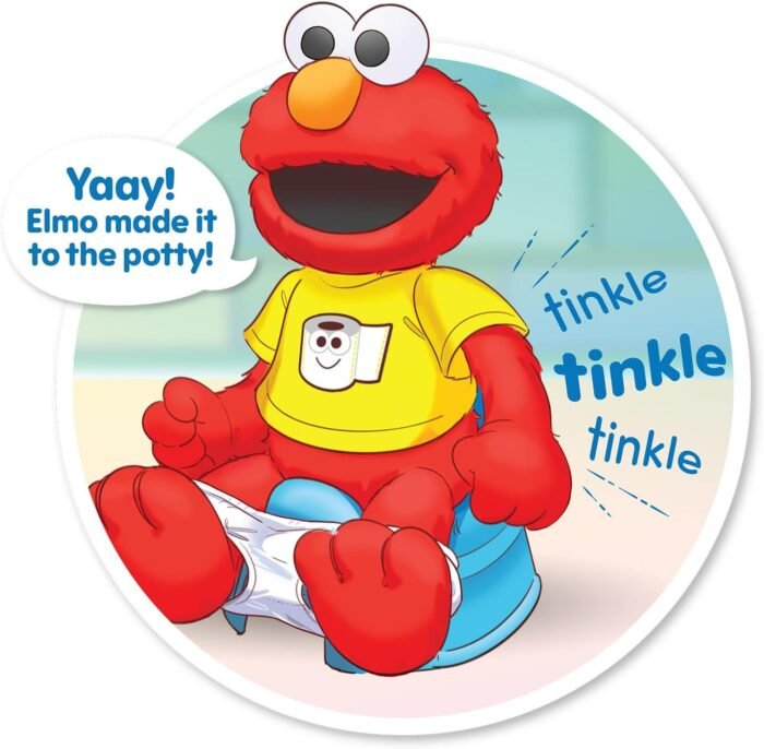 Just Play Sesame Street Potty Time Elmo 12-Inch Sustainable Plush Stuffed Animal, Sounds and Phrases, Potty Training Tool, Kids Toys for Ages 18 Month - Image 4