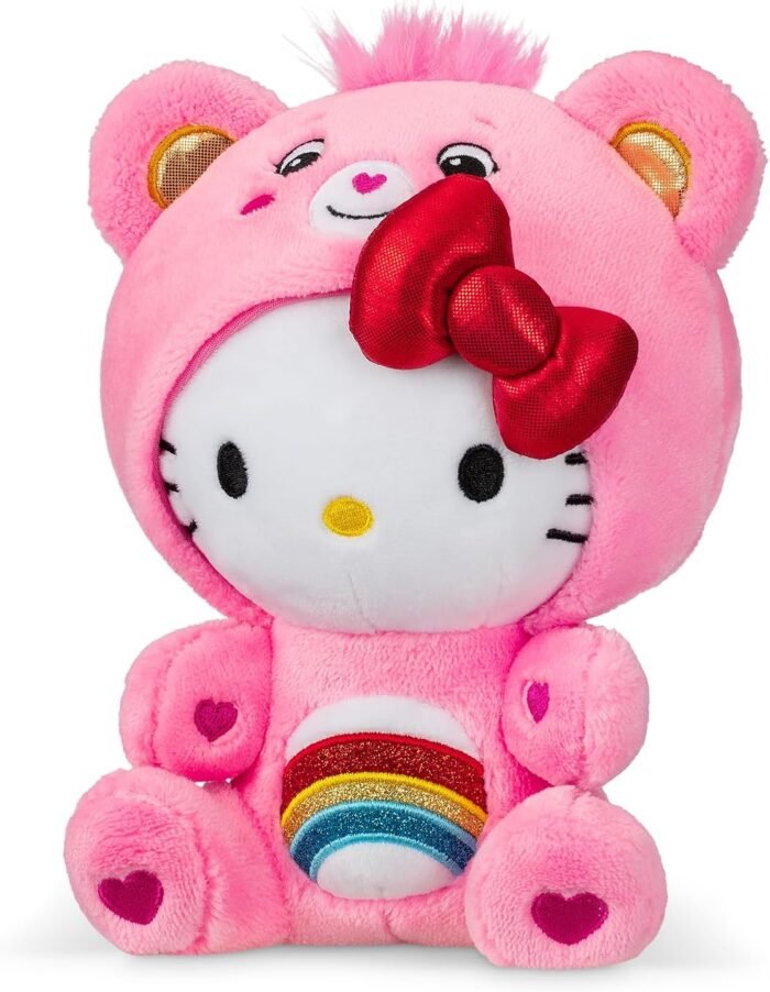 Care Bears Hello Kitty Dressed As Cheer Bear 8" Fun-Size Plush - Soft, Huggable Bestie! – Good for Girls and Boys, Employees, Collectors, Ages 4+ - Image 7