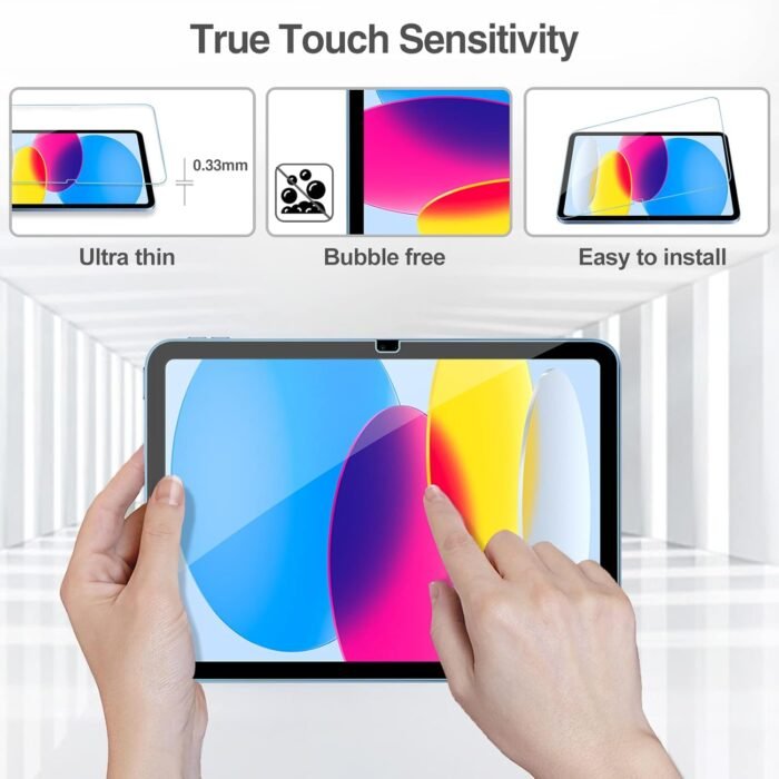 ProCase 2 Pack Screen Protector for iPad 10th Generation 2022 A2696/A2757/A2777 10.9 Inch, Tempered Glass Film Guard for iPad 10 -Clear - Image 4