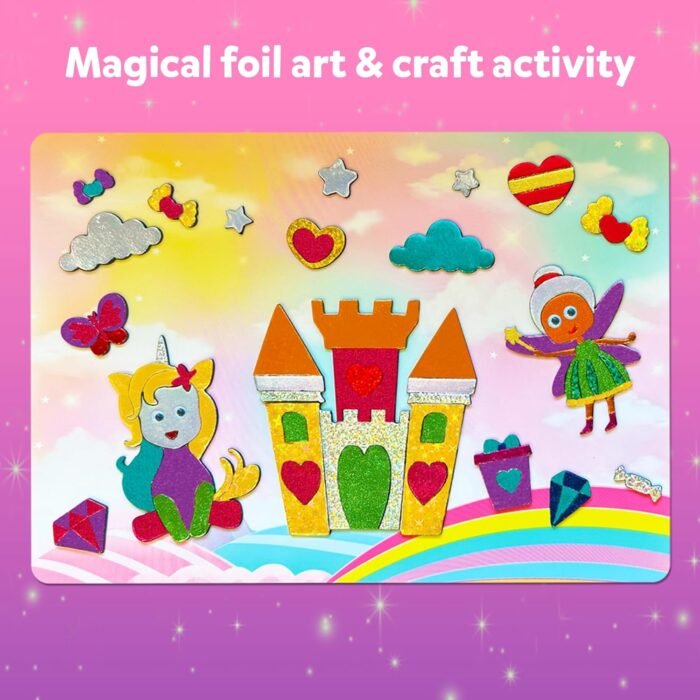 Skillmatics Art & Craft Activity - Foil Fun Unicorns & Princesses, No Mess Art for Kids, Craft Kits, DIY Creative Activity, Christmas Gifts for Girls & Boys Ages 4, 5, 6, 7, 8, 9, Travel Toys - Image 3