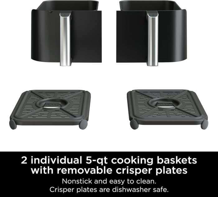 Ninja Air Fryer, Thermometer, Roast, Bake, Air Fry, Crisps, Broil, Reheats, Keep Warm, 10-in-1, Fries, Frozen Food, Veggies, and Meat, Quick Meals, Healthy Meals, Less Oil, 10 QT, Grey, DZ550​ - Image 12