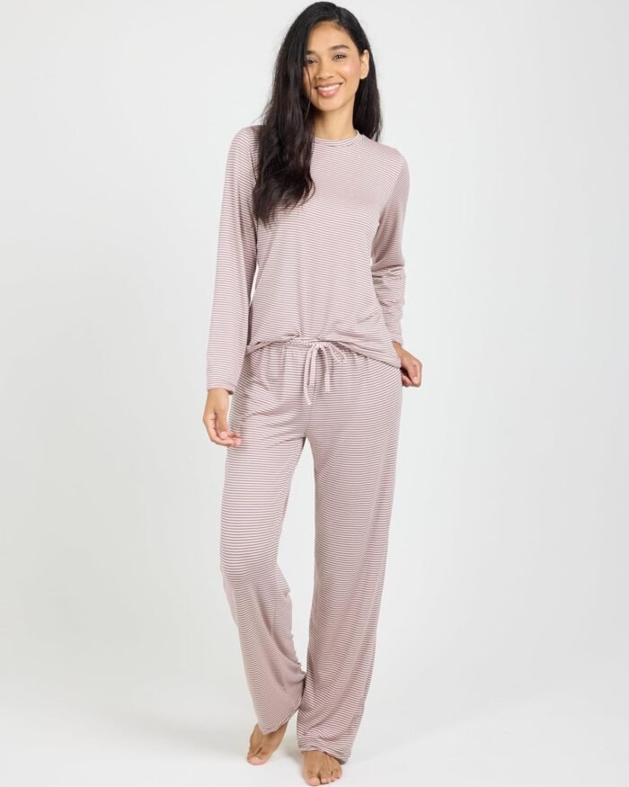 Real Essentials 2 Pack: Women's Pajama Set - Choose from Short Sleeve with Pocket or Long Sleeve without Pocket - Image 6