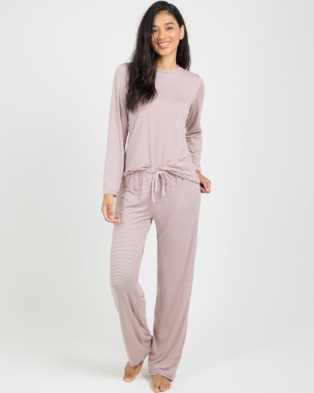Real Essentials 2 Pack: Women's Pajama Set - Choose from Short Sleeve with Pocket or Long Sleeve without Pocket - Image 6