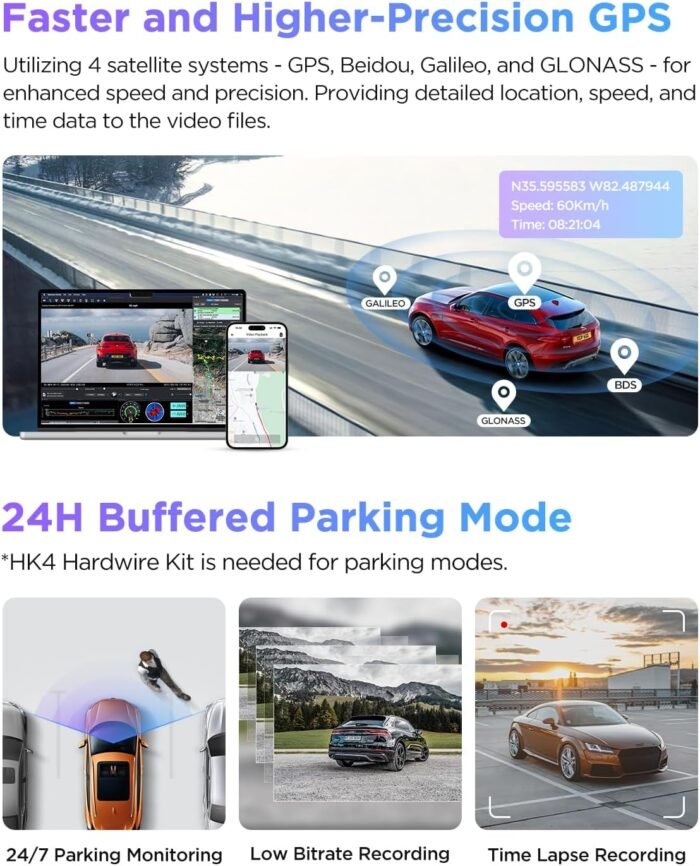 VIOFO A229 Pro 4K HDR Dash Cam, Dual STARVIS 2 IMX678 IMX675, 4K+2K Front and Rear Car Camera, 2 Channel with HDR, Voice Control, 5GHz WiFi GPS, Night Vision 2.0, 24H Parking Mode, Support 512GB Max - Image 6
