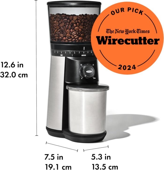 OXO Brew Conical Burr Coffee Grinder , Silver - Image 7