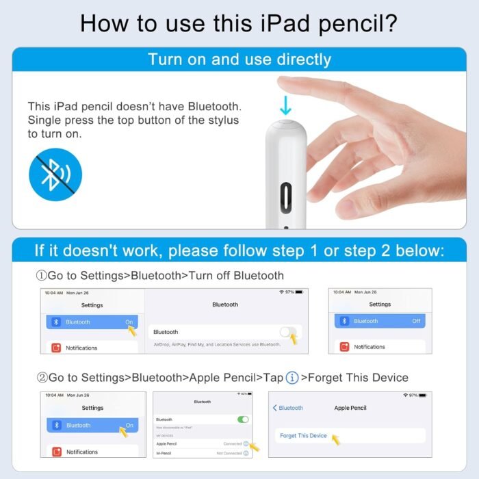 Stylus Pen for iPad, 13 mins Fast Charge for Apple iPad Pencil with Palm Rejection, Tilt Sensitivity, Work for 2018-2024 iPad Air 3/4/5/M2, iPad Mini 5/6, iPad 6/7/8/9/10, iPad Pro 11"/12.9"/M4 - Image 5