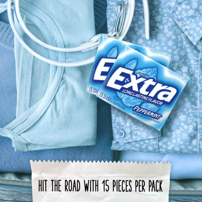 Extra Gum Peppermint Chewing Gum, 15 Pieces (Pack of 10) - Image 4
