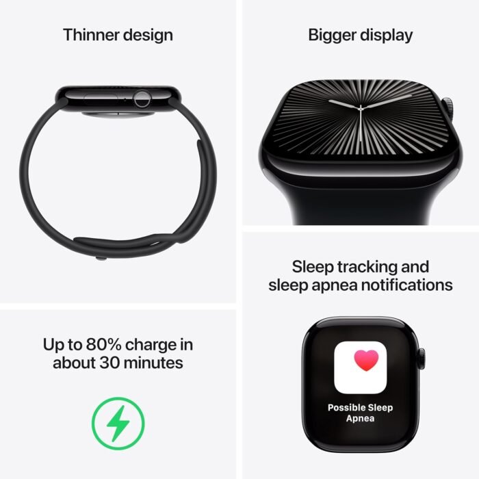 Apple Watch Series 10 [GPS 42mm case] Smartwatch with Rose Gold Aluminium Case with Light Blush Sport Band - S/M. Fitness Tracker, ECG App, Always-On Retina Display, Water Resistant - Image 4