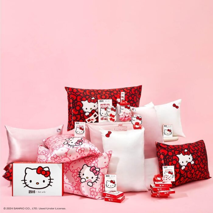 Kitsch x Hello Kitty (Pink Kitty Faces) - Satin Pillowcase with Zipper for Hair and Skin, Softer Than Silk Pillow Case, Cooling Pillow Cover, Machine Washable, Queen/Standard (19x26) - Image 9