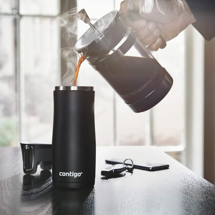 Contigo West Loop Stainless Steel Travel Mug with AUTOSEAL Lid, 16oz., Stainless Steel/Black - Image 6