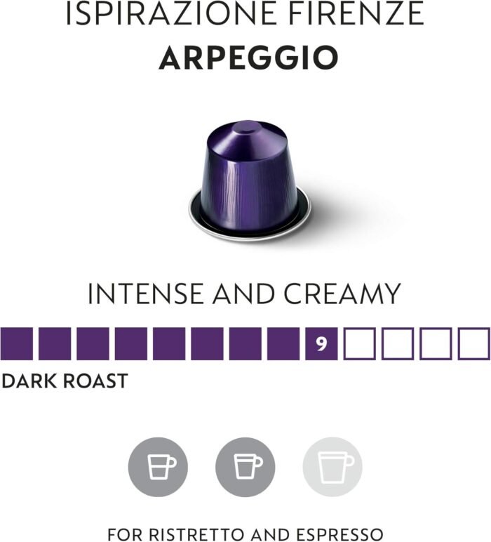 Nespresso Capsules Original Line Stocking Stuffers, Arpeggio Intenso, Dark Roast Coffee,50 Count Coffee Pods - Image 2