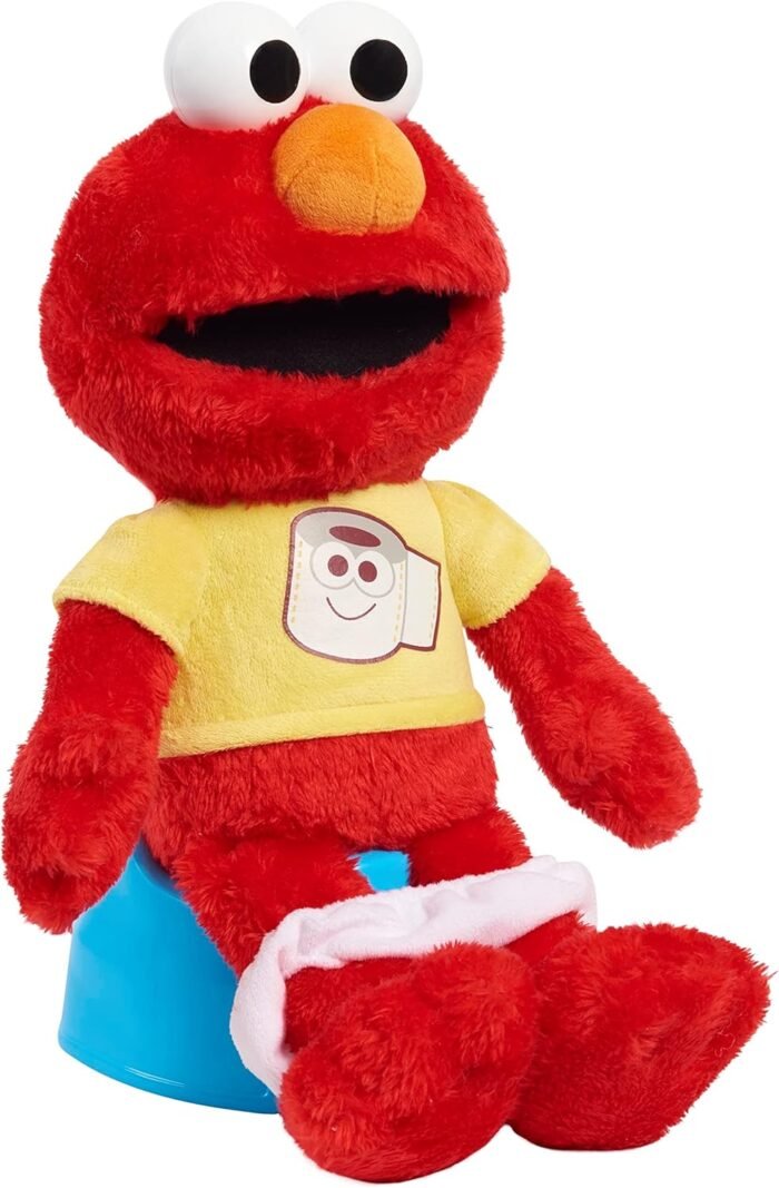 Just Play Sesame Street Potty Time Elmo 12-Inch Sustainable Plush Stuffed Animal, Sounds and Phrases, Potty Training Tool, Kids Toys for Ages 18 Month - Image 6