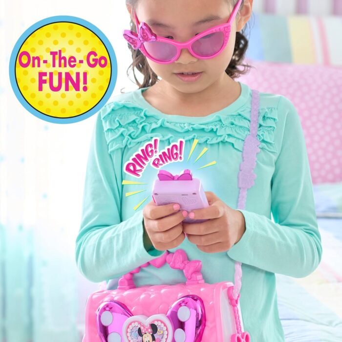 Disney Junior Minnie Mouse Bowfabulous Bag Set, 7-Piece Dress Up and Pretend Play Toy Purse, Kids Toys for Ages 3 Up by Just Play - Image 3