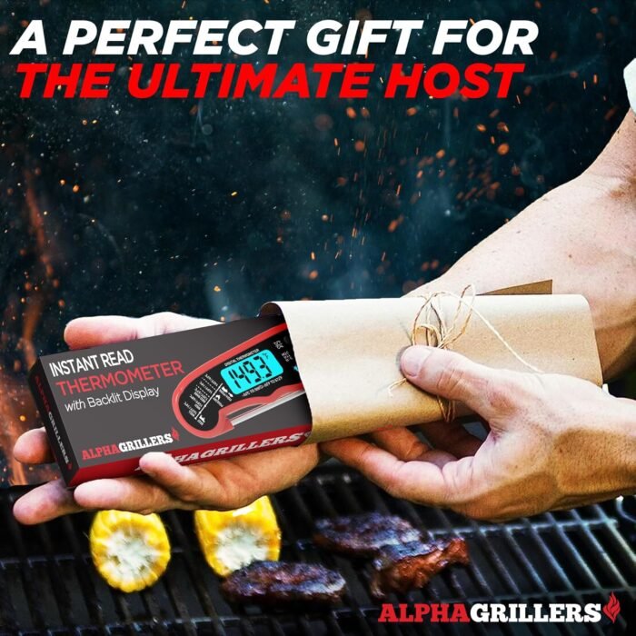 Alpha Grillers Instant Read Meat Thermometer for Cooking Grill and BBQ Griddle - Waterproof w/Backlight & Calibration for Food, Oven, Air Fryer Accessories, Kitchen Essentials, Stocking Stuffer Gifts - Image 6