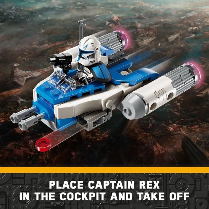 LEGO Star Wars: The Clone Wars Captain Rex Y-Wing Microfighter Building Set, Collectible Star Wars Y-Wing Toy for Kids with Captain Rex Minifigure, Star Wars Gift for Boys & Girls Ages 6 and Up, 75391 - Image 3
