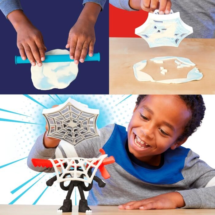 Play-Doh Marvel Spider-Man Launch & Slice Battle Playset with 2 Bendy Action Figures and 7 Accessories, Imagination Toys for Boys & Girls 4 Years & Up - Image 5