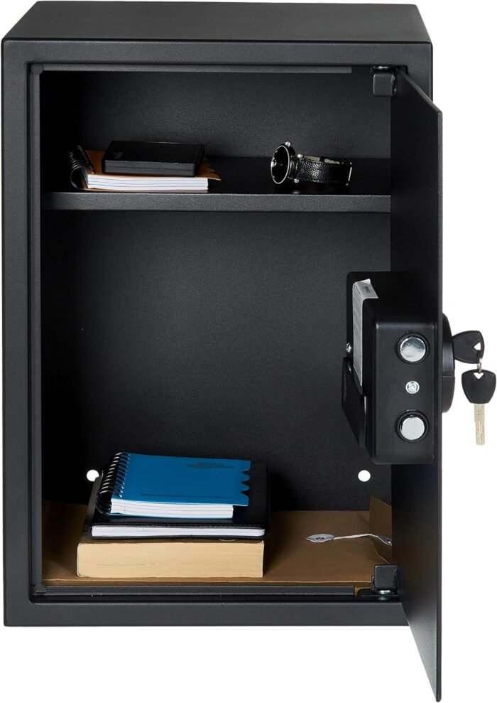 Amazon Basics Small Safe For Home, Steel Security, Electronic, Programmable Keypad Lock Box, 1.8 Cubic Feet, Black - Image 7