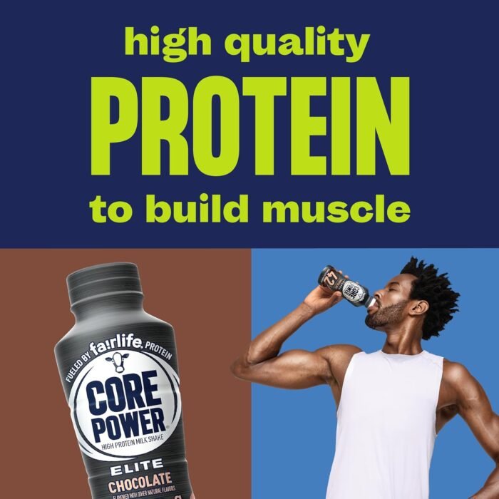 Core Power Elite High Protein Shake, Chocolate, 42g Bottle, 14oz, 12 Pack - Image 3