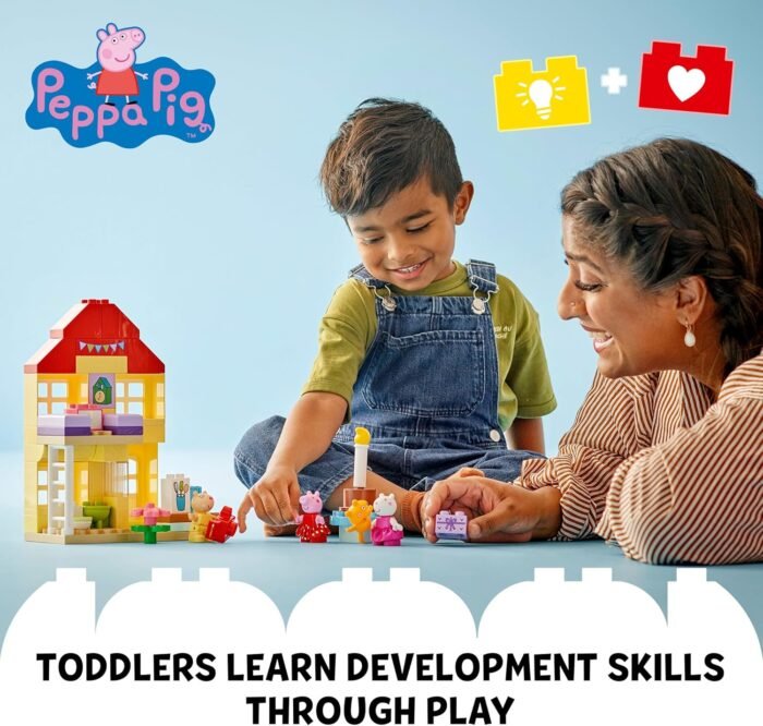 LEGO DUPLO Peppa Pig Birthday House Playset with 3 Animal Figures, Educational Toy for 2 Year Olds, Buildable Dollhouse for Creative Role Play, Peppa Pig Toy for Girls, Boys and Toddlers, 10433 - Image 2