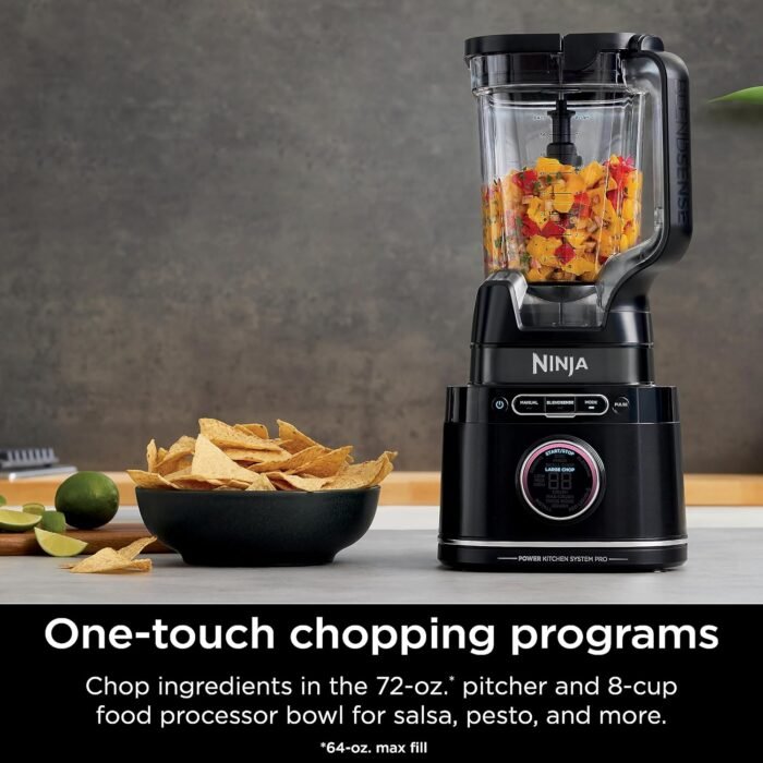 Ninja TB401 Detect Kitchen System Power Blender + Processor Pro, BlendSense Technology, Blender, Chopping & Smoothies, 1800 Peak Watts, 72 oz. Pitcher, 64 oz. Food Processor, 24 oz. To-Go Cup, Black - Image 9