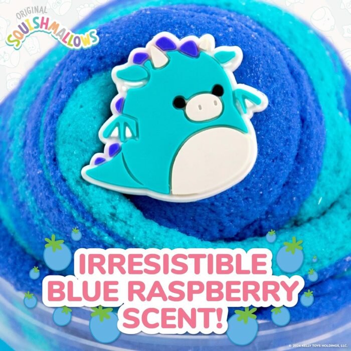 Original Squishmallows Tatiana The Dragon Premium Cloud Slime, 8 oz. Fluffy Slime, Blue Raspberry Scented, 3 Fun Slime Add Ins, Pre-Made Slime for Kids, Great 6 Year Old Toys, Super Soft Sludge Toy - Image 5