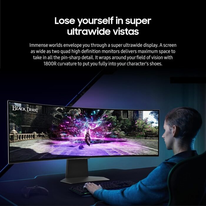 Samsung 49" Odyssey OLED G9 (G95SC) Series Curved Smart Gaming Monitor, 240Hz, 0.03ms, AMD Freestyle Premium Pro, G-Sync Compatible, Dual QHD, Neo Quantum Processor Pro, LS49CG954SNXZA, 2023 - Image 4