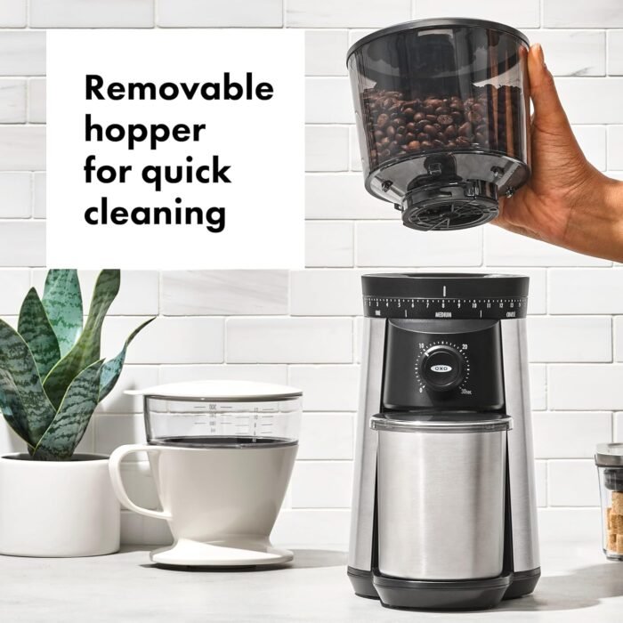 OXO Brew Conical Burr Coffee Grinder , Silver - Image 6
