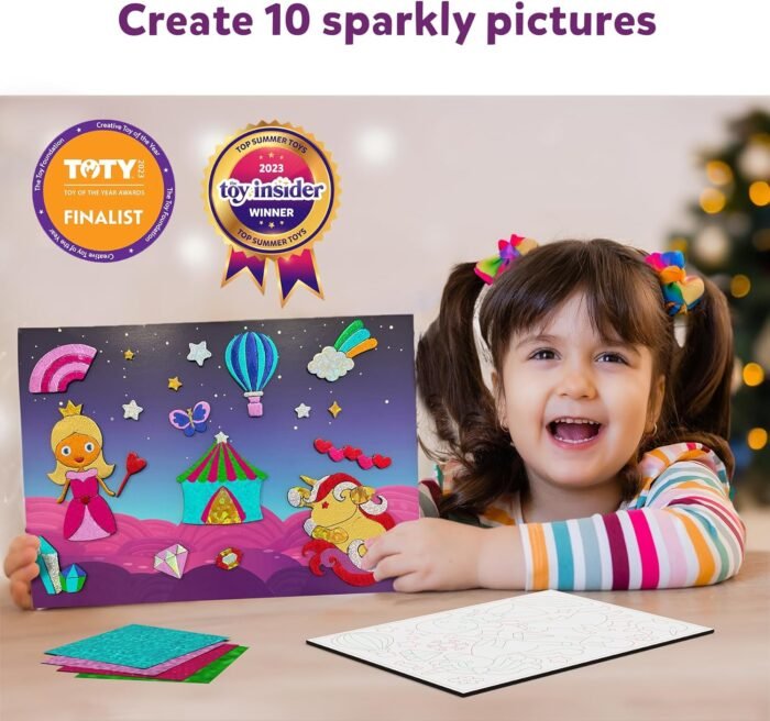 Skillmatics Art & Craft Activity - Foil Fun Unicorns & Princesses, No Mess Art for Kids, Craft Kits, DIY Creative Activity, Christmas Gifts for Girls & Boys Ages 4, 5, 6, 7, 8, 9, Travel Toys - Image 2