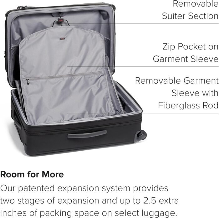 TUMI - Alpha Medium Trip Expandable 4-Wheeled Packing Case - Professional Travel Luggage - TSA Lock Tracer - TUMI Suitcase - Black - Image 3